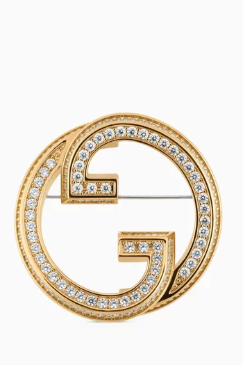 Blondie Crystal Brooch in Brass