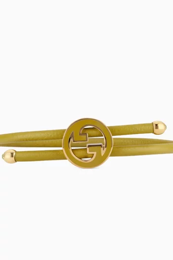 GG Enamel Bracelet in Leather