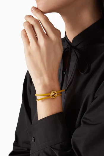 GG Enamel Bracelet in Leather