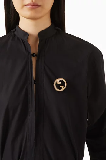 GG Crystal Brooch in Brass