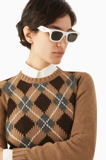 نظارة شمسية بإطار مستطيل أسيتات