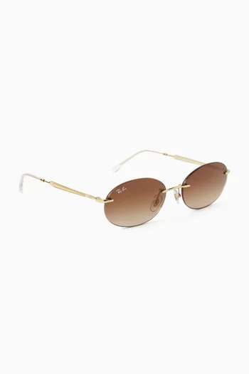 Oval Sunglasses in Metal