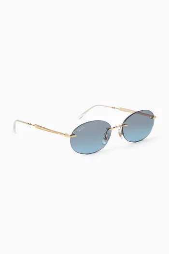 Oval Sunglasses in Metal