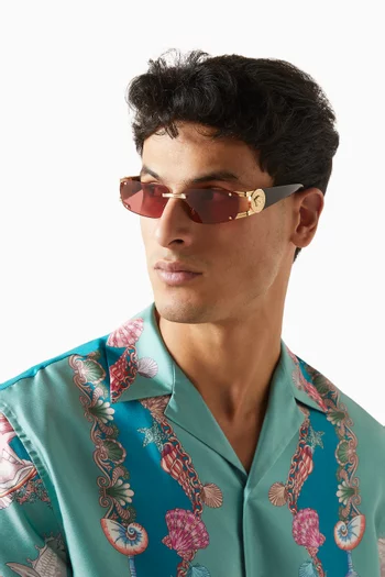 نظارة شمسية بإطار مستطيل أسيتات