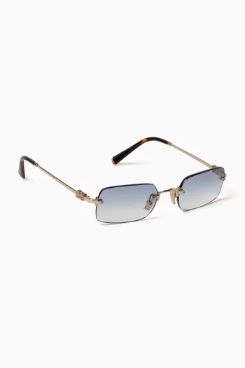 نظارة شمسية بإطار مستطيل معدن