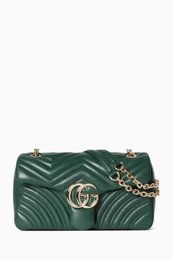 Medium GG Marmont Shoulder Bag in Lambskin Leather