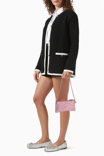 حقيبة كتف مارمونت صغيرة بشعار حرفي GG جلد لامع