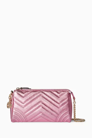 حقيبة كتف مارمونت صغيرة بشعار حرفي GG جلد لامع