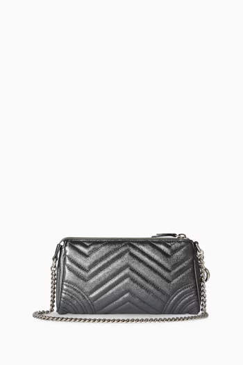 Small GG Marmont Shoulder Bag in Lamé Leather