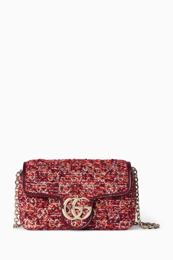 Mini GG Marmont Shoulder Bag in Tweed