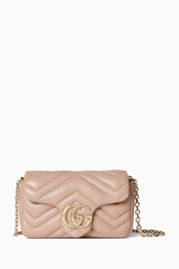 Mini GG Marmont Shoulder Bag in Matelassé Chevron Leather