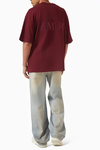 تي شيرت فضفاض بشعار الماركة قطن جيرسيه