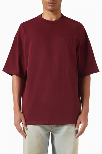 تي شيرت فضفاض بشعار الماركة قطن جيرسيه