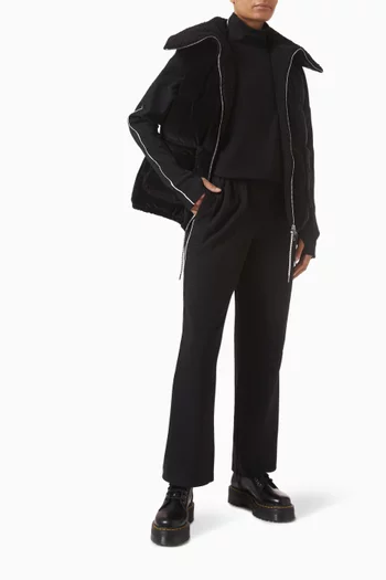 بنطال رياضي بقصة ساق مستقيمة بطول 28‏ بوصة قماش ناعم ومضلع