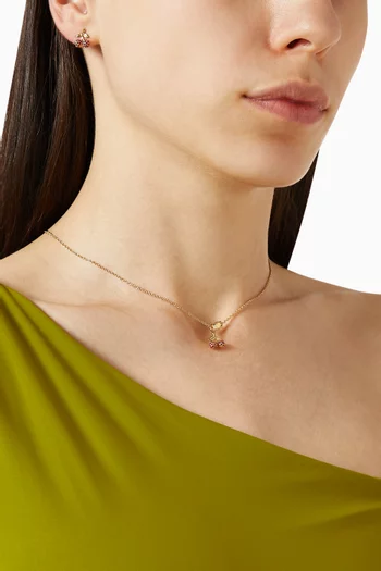 Pavé Cherry Stud Earrings in Plated Brass