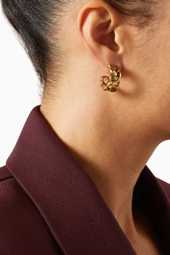 Braided Huggie Earrings in Plated Brass