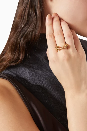 خاتم بتصميم شعار الماركة نحاس مطلي