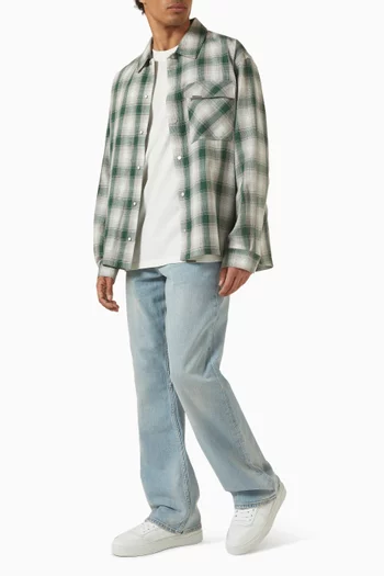 Flannel Shirt in Waffle-knit