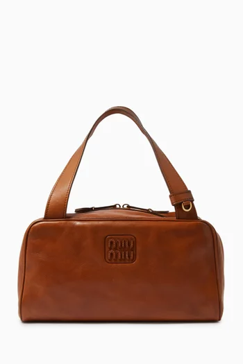 Logo Top-handle Bag in Aged Calfskin
