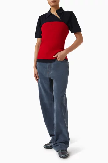 Flocked Jeans in Denim