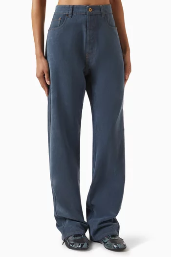 Flocked Jeans in Denim