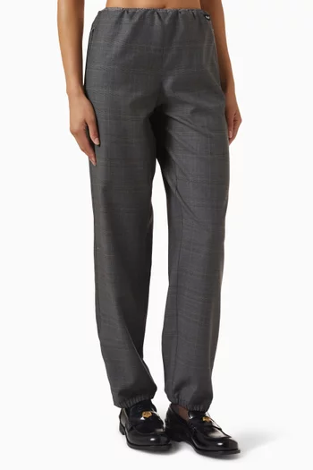Prince of Wales Checked Sweatpants in Wool