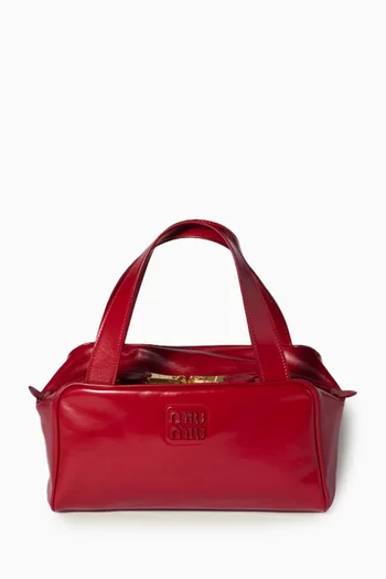 Logo Top-handle Bag in Calf Leather