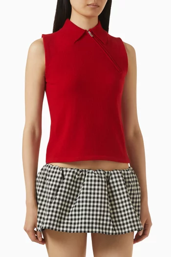 تي شيرت بولو بلا أكمام كشمير