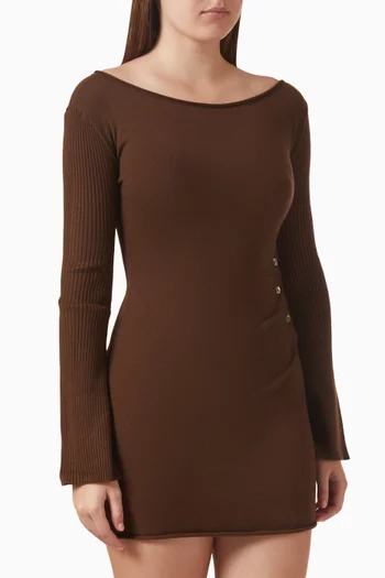 فستان إلسا قصير ومنسوج من قماش كلاود