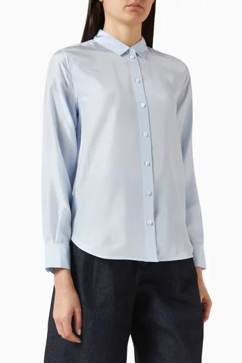 Semi-sheer Striped Shirt in Silk