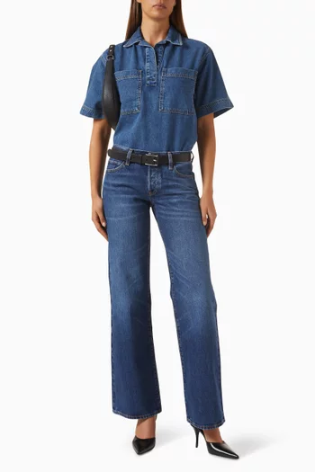 بنطال جينز ذا جراي بقصة ساق مستقيمة دينم