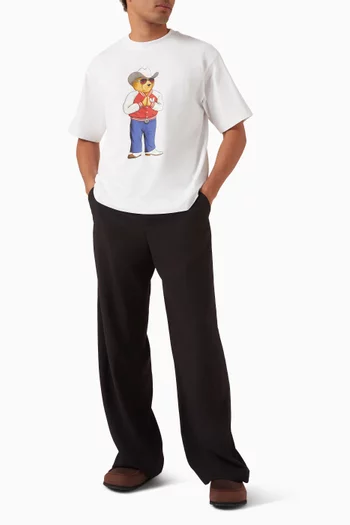 تي شيرت بطبعة دب هي هاو قطن