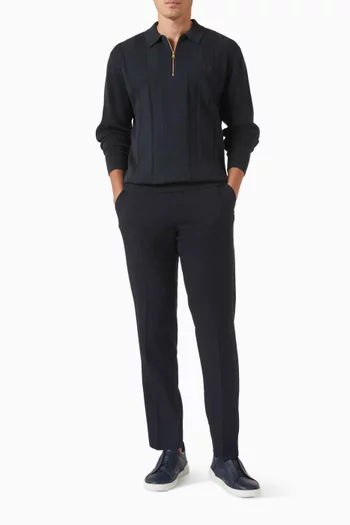 Tonal Stripe Knitted Shirt in Cotton