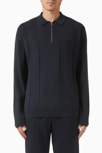 Tonal Stripe Knitted Shirt in Cotton