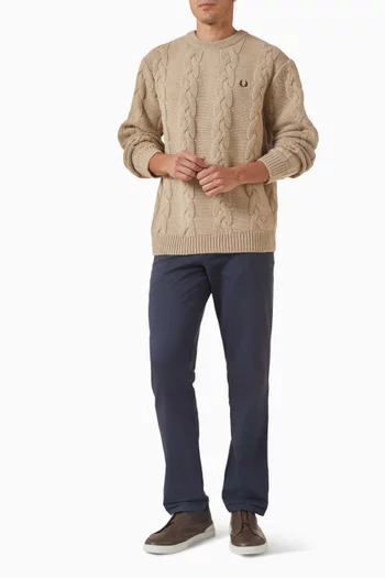 Chunky Cable Knit Sweater in Wool-blend