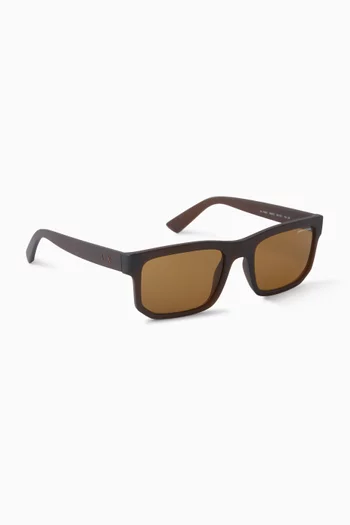 Offset Logo D-frame Sunglasses