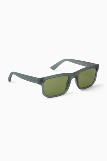 Offset Logo D-frame Sunglasses