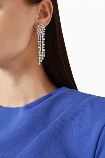 أقراط متدلية فلورير نحاس مطلي روديوم