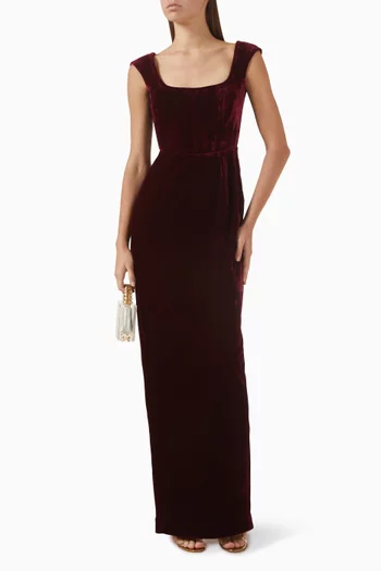 فستان سهرة بروك مخمل