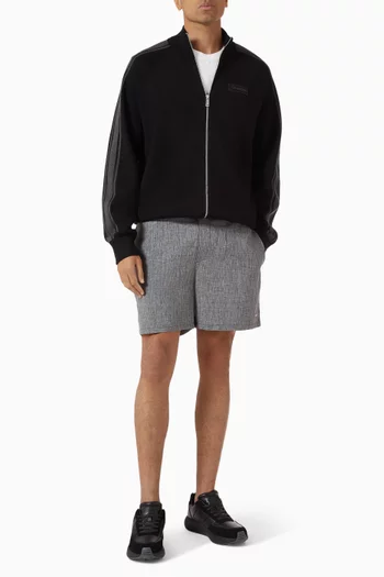 جاكيت رياضي بسحّاب كامل قماش منسوج معالج