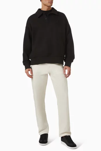 Logo Polo Sweater in Cotton Terry