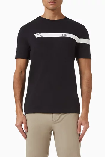 Logo-print T-shirt in Stretch Cotton-jersey