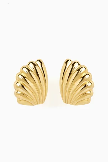 أقراط بمشبك بتصميم صدف من الثمانينيات