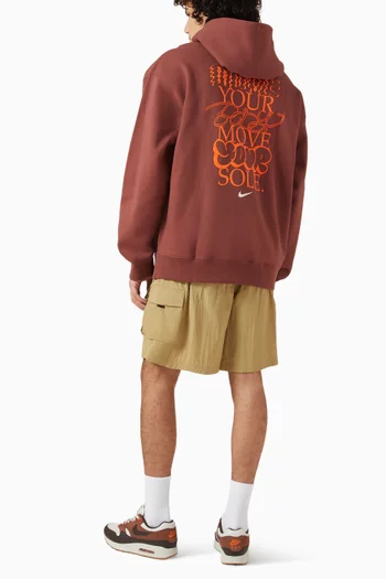 كنزة بغطاء رأس بشعار سولو صوف قطني