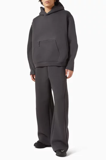 بنطال بقصة فضفاضة وحواف مفتوحة صوف قطني