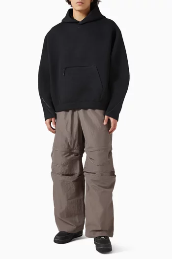 كنزة فضفاضة بغطاء رأس صوف معالج