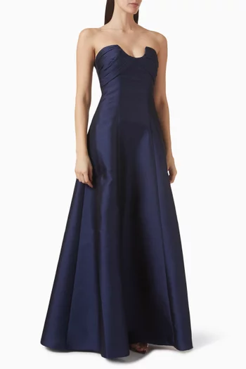 A-line Gown in Pebble Gazar