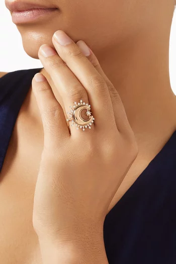 Luna Diamond Ring in 18kt Rose Gold