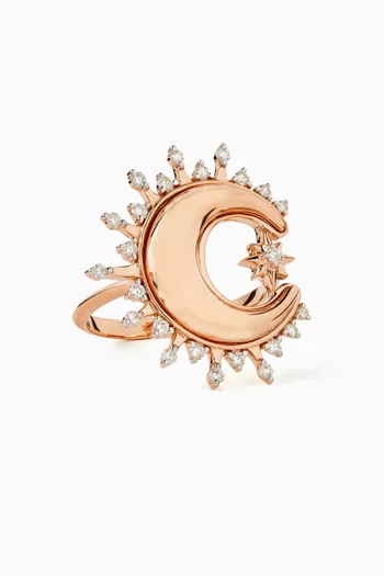 Luna Diamond Ring in 18kt Rose Gold