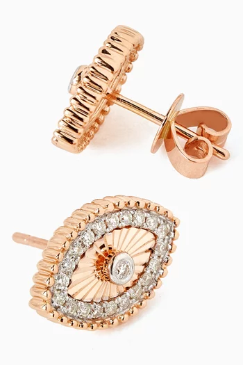 Ra Eye Diamond Stud Earrings in 18kt Rose Gold